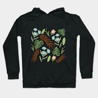 Leaf and Flower Pattern Hoodie